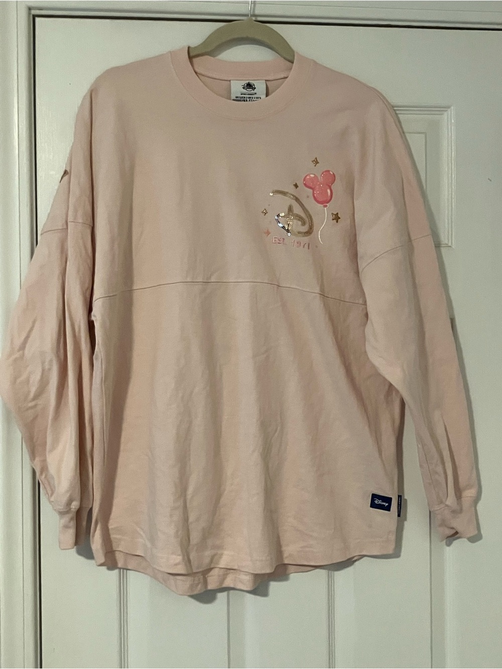 Disney Parks Walt Disney World Pink Sequin Mickey Balloon Spirit Jersey S